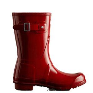 Hunter Women's Original Short Gloss Rain Boots in Military Red